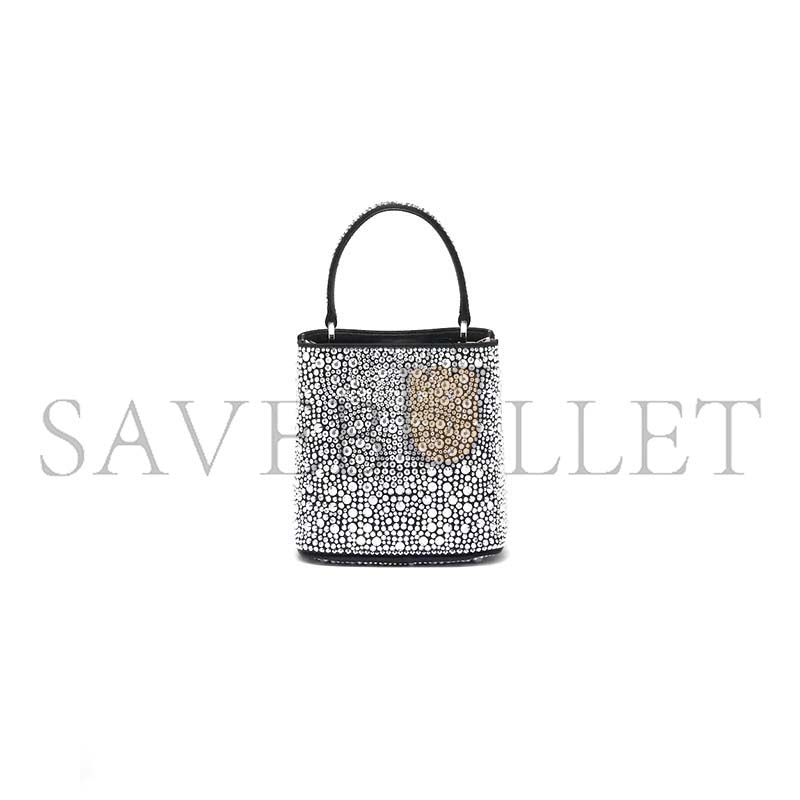Pra*a panier satin bag with crystals 1ba373 (16*15*9.5cm)